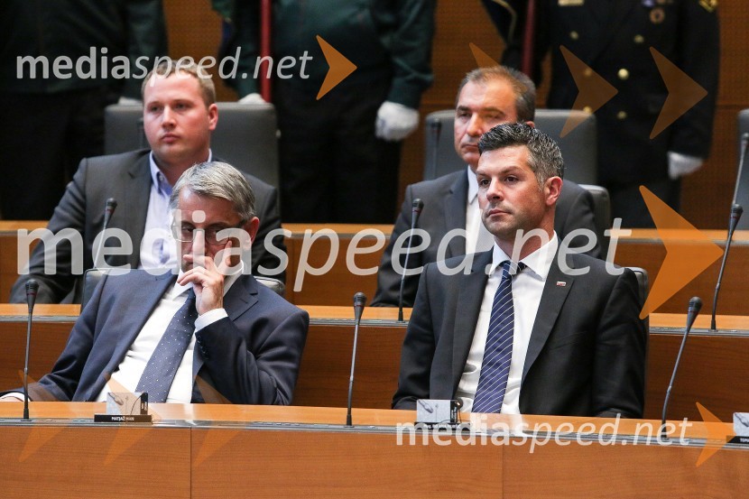  Jan Škoberne, poslanec SD;  Matjaž Han, vodja poslanske skupine SD;  Janko  Veber, poslanec SD;  Matjaž Nemec, namestnik vodje poslanske skupine SDProslava ob Dnevu državnosti