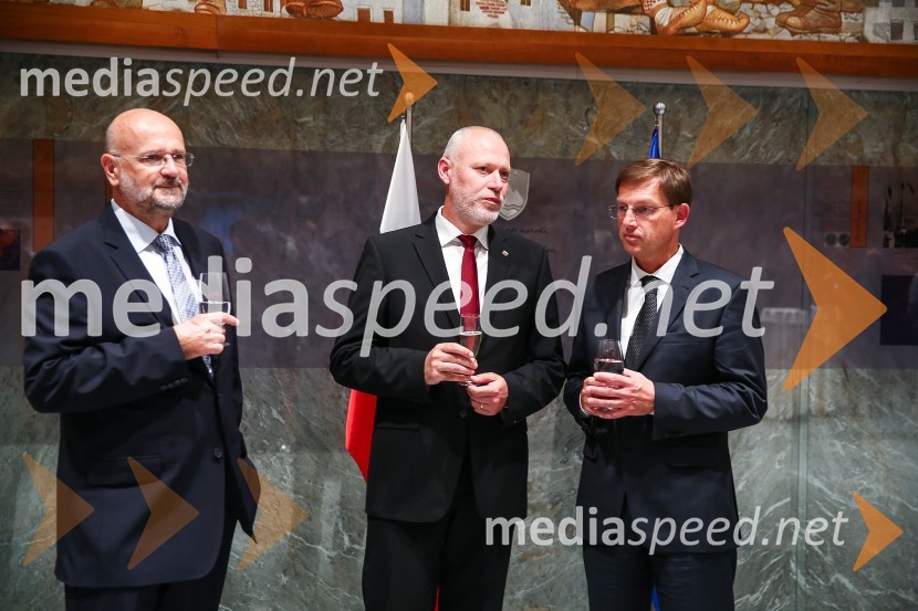  Branko Masleša, predsednik Vrhovnega sodišča Republike Slovenije; dr. Milan Brglez, predsednik Državnega zbora Republike Slovenije; prof. dr. Miro Cerar, predsednik vlade Republike SlovenijeProslava ob Dnevu državnosti