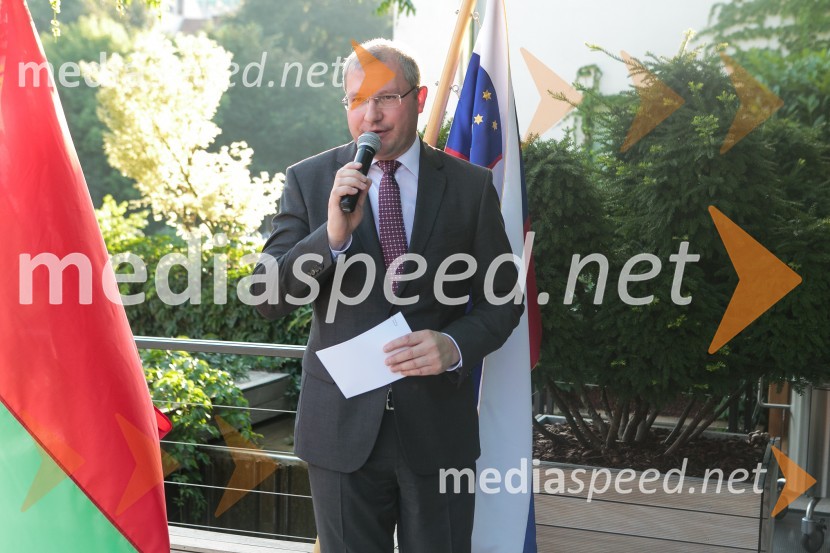  Aliaksandr Khainouski, veleposlanik Belorusije v SlovenijiSprejem od Dnevu neodvisnosti Republike Belorusije