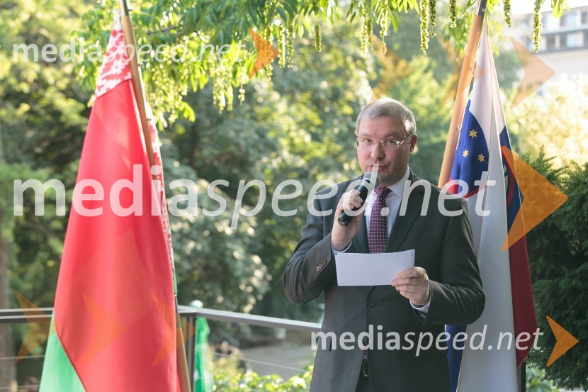  Aliaksandr Khainouski, veleposlanik Belorusije v SlovenijiSprejem od Dnevu neodvisnosti Republike Belorusije