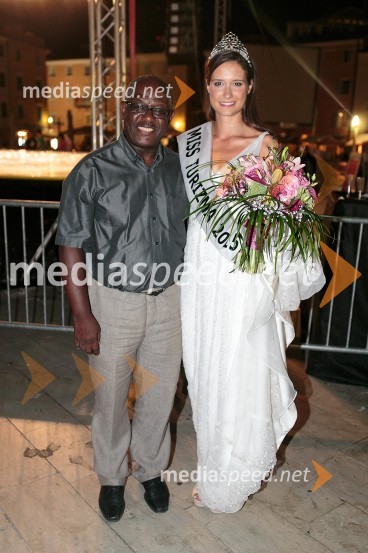  Peter Bossman, župan, občina Piran;  Anja Antič, Miss Turizma 2015Miss Turizma 2015 je Anja Antič