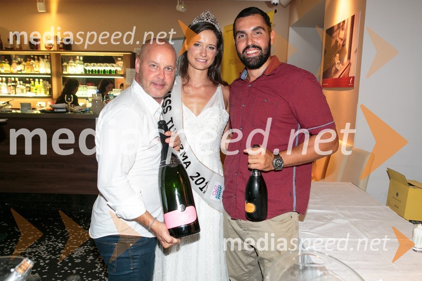  Leon Kramar, Puklavec Family Wines;  Anja Antič, Miss turizma 2015;  Borut AnzeljcMiss Turizma 2015 je Anja Antič