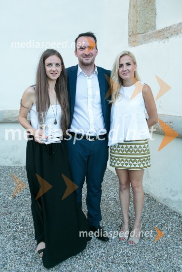  Blanka  Krajnc;  Aleš Pregl, novinar, povezovalec prireditve;  Natalija Pravdič, MediaspeedSalon Traminec 2015