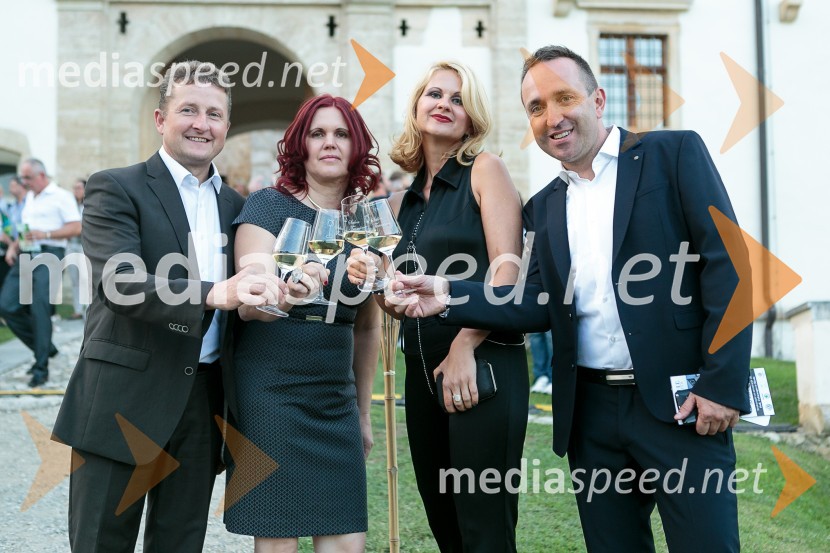  Danilo Steyer, Hiša dišečega traminca Steyer;  Magda Steyer, Hiša dišečega traminca Steyer; mag. Norma Bale, pisateljica, direktorica Kultprotur;  Borut  Cvetko, kreativni direktor MediaspeedSalon Traminec 2015