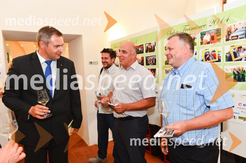 mag. Dejan Židan, minister za kmetijstvo, gozdarstvo in prehrano, predsednik stranke SD;  Miran Senčar, župan, Mestna občina Ptuj;  ... Salon Traminec 2015