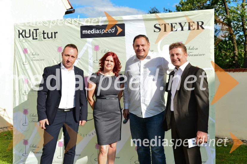  Borut  Cvetko, kreativni direktor Mediaspeed;  Magda Steyer, Hiša dišečega traminca Steyer;  Vinko Mandl, direktor, Ptujska klet;  Danilo Steyer, Hiša dišečega traminca SteyerSalon Traminec 2015