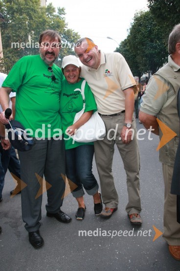 Geza Farkaš, Edit Gönc, novinarka MMR in Igor Kolenko, direktor lendavskega turizmaBogračfest 2007