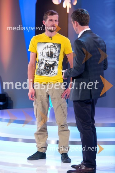  Boštjan Petek, tekmovalec v šovu Gostilna išče šefa ;  Boštjan Romih, televizijski voditeljGostilna išče šefa, začetek nove sezone