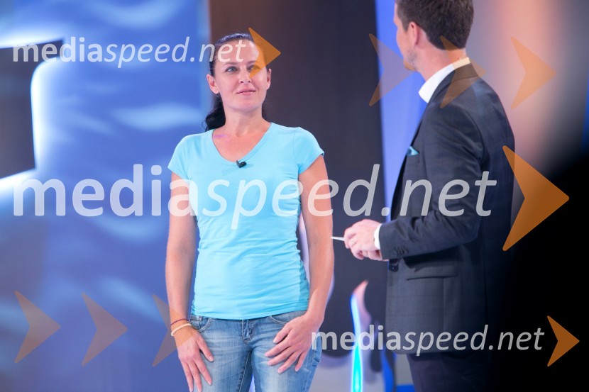  Vesna Budja, tekmovalka v šovu Gostilna išče šefa;  Boštjan Romih, televizijski voditeljGostilna išče šefa, začetek nove sezone