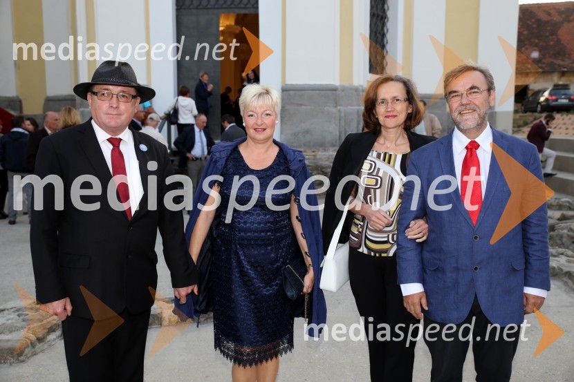 dr. Andrej Fištravec, župan, Mestna občina Maribor;  Irena Polak Fištravec;  Nilda Luketič; mag. Zdravko Luketič, podžupan, Mestna občina MariborOtvoritev prenovljene Minoritske cerkve