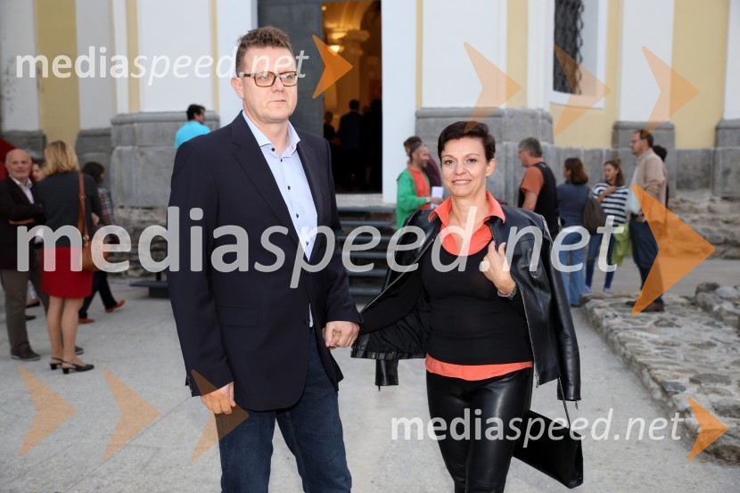  Leon Lozar, direktor Aquasystems;  Violeta LozarOtvoritev prenovljene Minoritske cerkve