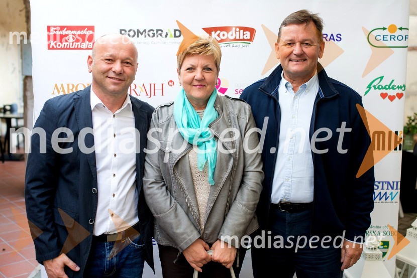  Janez Janko Kodila, direktor Kodila d.o.o.;  Vlasta Jevšek; dr. Aleksander Jevšek, župan, Mestna občina Murska SobotaFestival prekmurske šunke in gibanice 2015
