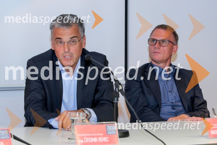 mag. Črtomir Remec, predsednik Inženirske zbornice Slovenije;  Andrej Ržišnik, direktor podjetja Protim Ržišnik PercFormule uspeha in vizija v gradbeništvu, okrogla miza