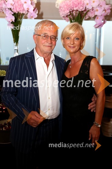 dr. Peter  Čeferin, pravnik, pisatelj;  Sonja Poljanšek Škrabec, lastnica Welness centra SunnySunny party ob 25-letnici Sunny Studia