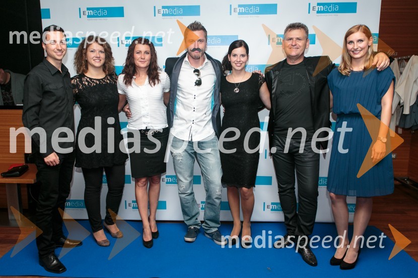  Miha Narobè, oblikovanje, E-Media d.o.o.;  Špela Verbič, trženje, E-Media d.o.o.;  Breda Novak, računovodstvo, E-Media d.o.o.;  Denis Avdić, povezovalec;  Valentina Pirih, vodja marketinga, E-Media d.o.o.;  Emil Temimovič, direktor, E-Media d.o.o.;  Beatrice Božič, trženje, E-Media d.o.o.E-Media, 10 let