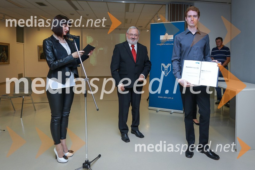  Franja  Pižmoht Potisk, novinarka; prof. dr. Igor Tičar, rektor, Univerza v Mariboru;  ... 40 let Univerze v Mariboru, otvoritev razstave