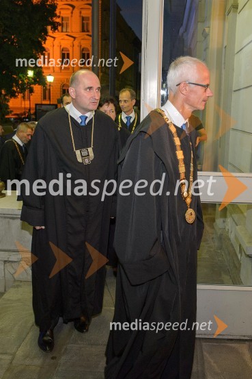 izr. prof. dr. Andrej Sotlar, Fakulteta za varnostne vede UM; prof. dr. Miroslav Premrov, dekan, Fakulteta za gradbeništvo, Univerza v Mariboru40 let Univerze v Mariboru, svečanost