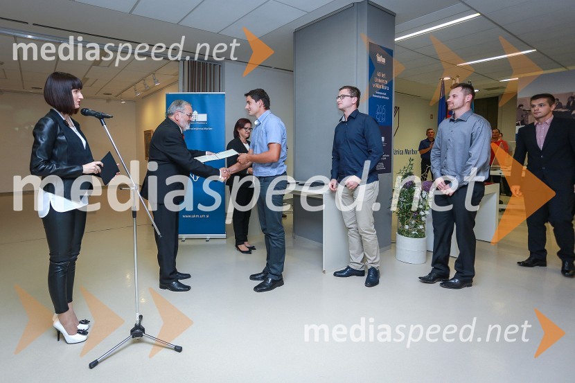  Franja  Pižmoht Potisk, novinarka; prof. dr. Igor Tičar, rektor, Univerza v Mariboru;  ... 40 let Univerze v Mariboru, otvoritev razstave