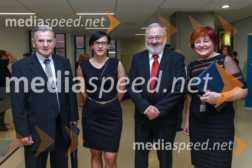  Miran Potrč, nekdanji poslanec Državnega zbora;  Nina Lončar, UKM; prof. dr. Igor Tičar, rektor, Univerza v Mariboru; dr. Zdenka Petermanec, ravnateljica Univerzitetne knjižnice Maribor40 let Univerze v Mariboru, otvoritev razstave