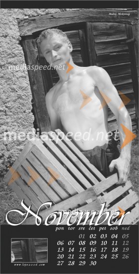 November - Andrej, Mokronog - Koledar Fantje slovenskega podeželja 2006Koledar Fantje slovenskega podeželja 2006