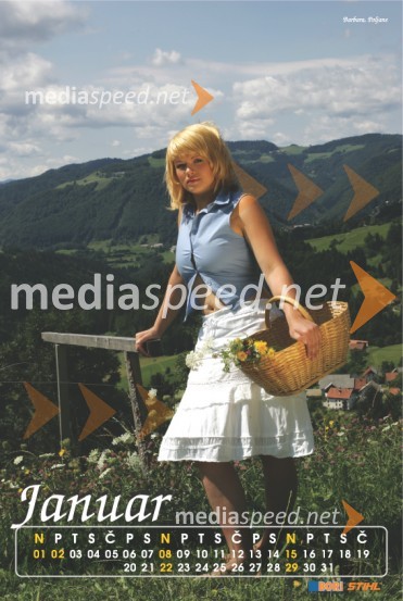 Januar - Barbara, Poljane - Koledar Lepotice slovenskega podeželja 2006Koledar Lepotice slovenskega podeželja 2006