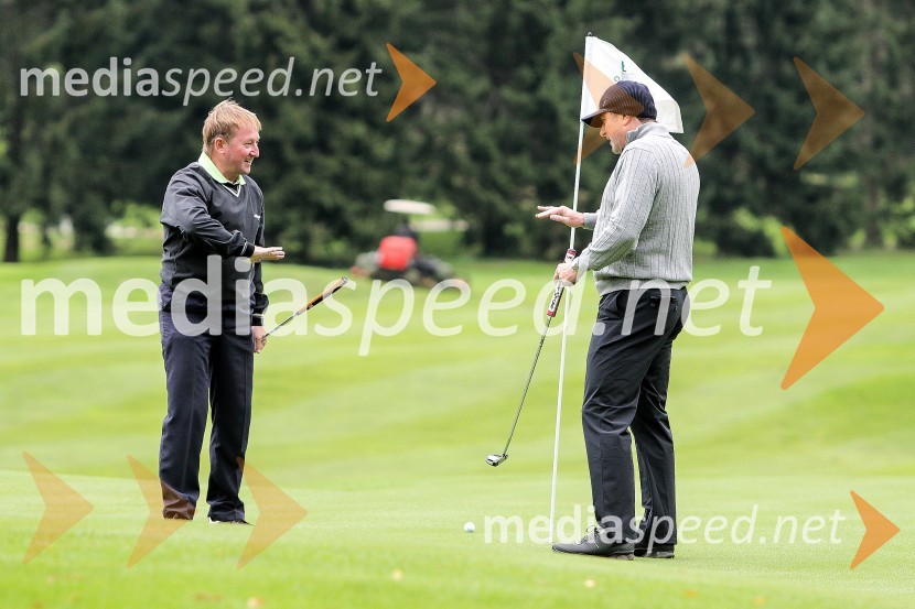  Bojan Križaj, nekdanji smučar;  Dragan Šolak, ustanovitelj, solastnik in predsednik uprave, United GroupGolf turnir z Bojanom Križajem 2015