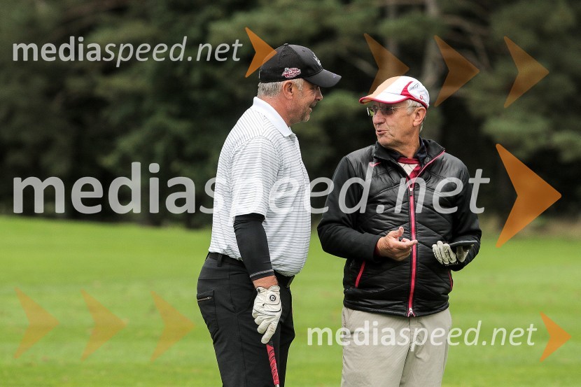  Matjaž  Kopitar, nekdanji selektor slovenske hokejske reprezentance;  Janez Bukovnik, predsednik uprave Športna loterija d.d.  Golf turnir z Bojanom Križajem 2015