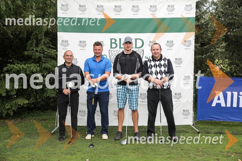  Michael Quehenberger, direktor Porsche Finance Group Slovenija;  Sebastjan Kopitar;  Lukas Philipp Höllige;  Mitja  LovšinGolf turnir z Bojanom Križajem 2015