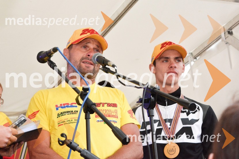  Bogomir Gajser, motokrosist (Motocross-Ski Gajser team);  Tim Gajser, motokrosist (Motocross-Ski Gajser team)Sprejem Tima Gajserja, svetovnega prvaka v motokrosu