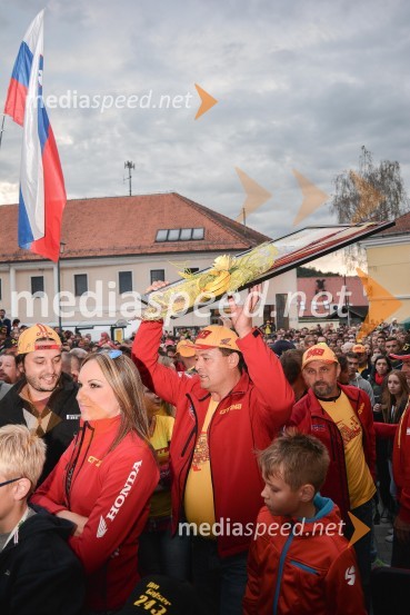 Sprejem Tima Gajserja, svetovnega prvaka v motokrosu
