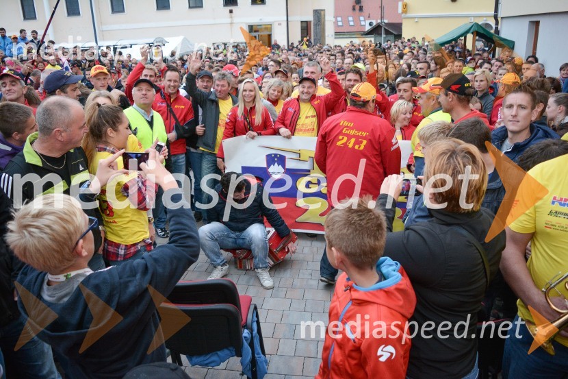 Sprejem Tima Gajserja, svetovnega prvaka v motokrosu