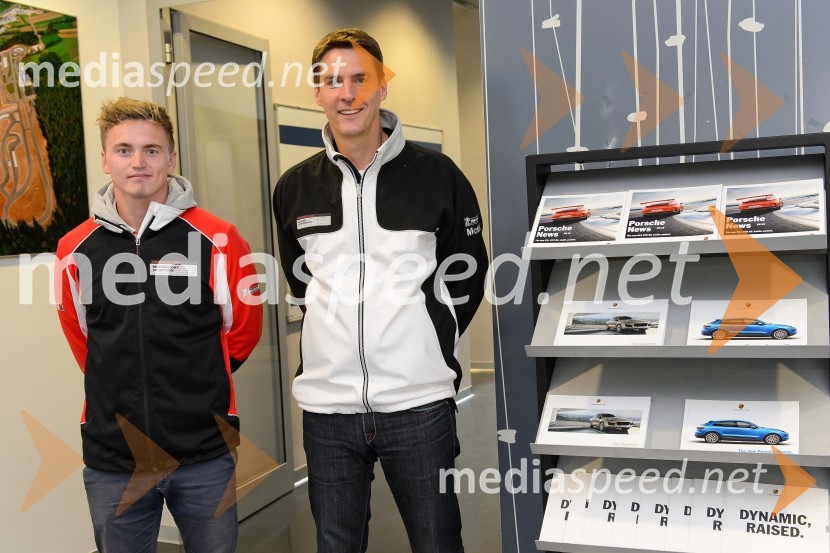  Jukka Honkavuori , Vodja avtomobilskih dogodkov pri Porsche Driving Experience;  Vasja  Potočnik, vodja prodaje znamke Porsche pri podjetju Porsche Slovenija d.o.o.Porsche Road tour