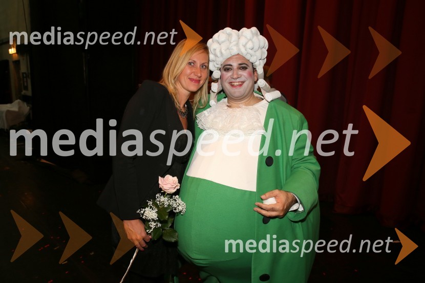  Mateja Kožuh, producentka Opere in Baleta SNG Maribor;  Giuseppe Esposito, operni solistSeviljski brivec, premiera opere