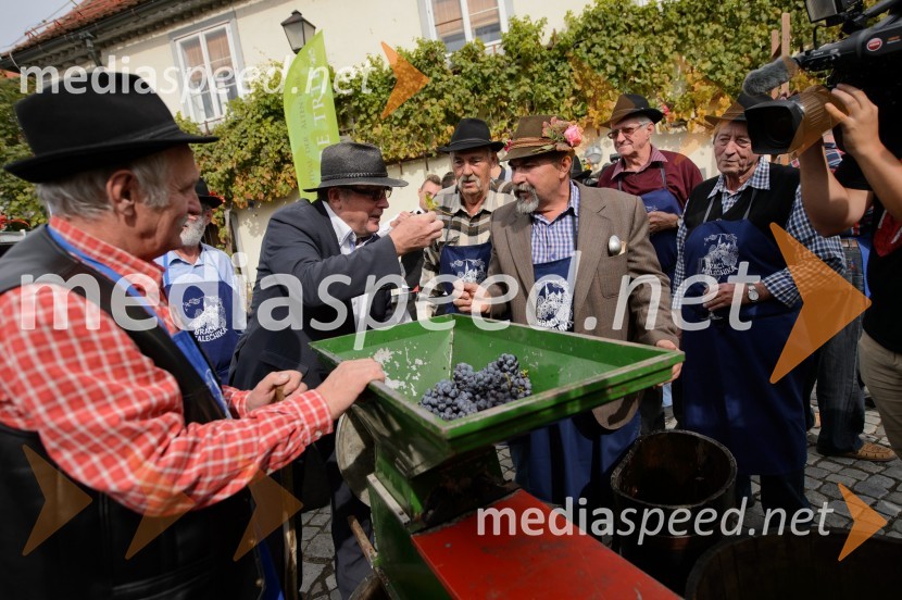  ... ; dr. Andrej Fištravec, župan, Mestna občina Maribor;  Alojz  Jenuš - Slavek, outar in brač iz MalečnikaTrgatev Stare trte 2015