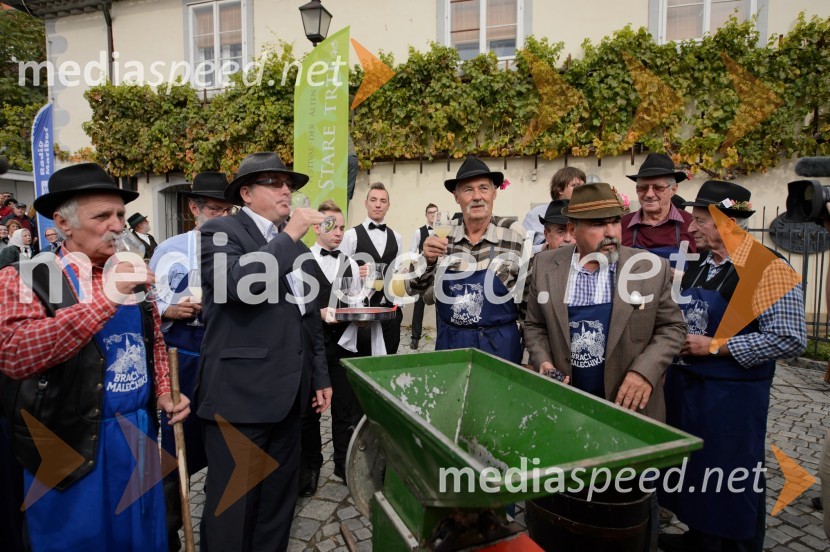  ... ; dr. Andrej Fištravec, župan, Mestna občina Maribor;  ... ;  Alojz  Jenuš - Slavek, outar in brač iz MalečnikaTrgatev Stare trte 2015