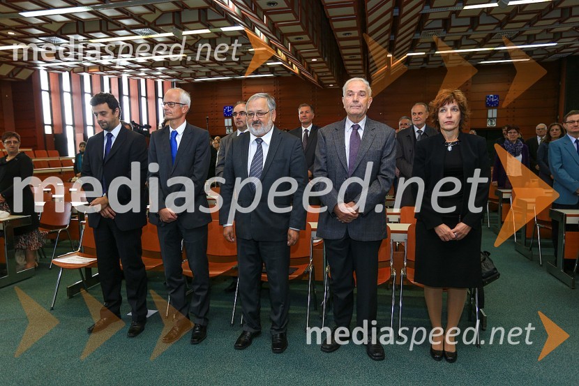  ... ; prof. dr. Miroslav Premrov, dekan, Fakulteta za gradbeništvo, Univerza v Mariboru; prof. dr. Igor Tičar, rektor, Univerza v Mariboru;  ... ;  ... 20. obletnica Fakultete za gradbeništvo, prometno inženirstvo in arhitekturo Maribor