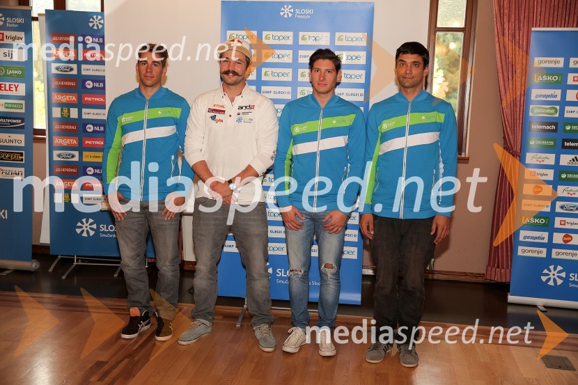  Blaž Ogorelc, smučar prostega sloga;  Filip Flisar, smučar prostega sloga;  Matic  Masterl, smučar prostega sloga;  Luka  Kranjc ,  trener Predstavitev smučarskih reprezentanc