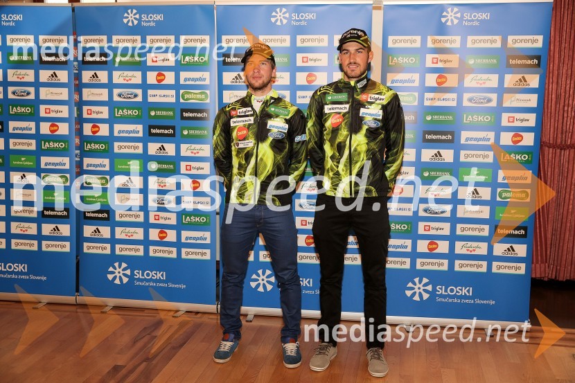  Marjan  Jelenko, nordijski kombinatorec;  Gašper  Berlot, nordijski kombinatorecPredstavitev smučarskih reprezentanc