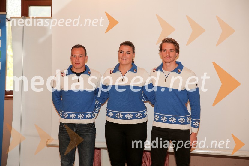  Sašo Aleš , telemark smučar;  Špela  Mičunović , telemark smučarka;  Jure  Aleš, telemark smučarPredstavitev smučarskih reprezentanc