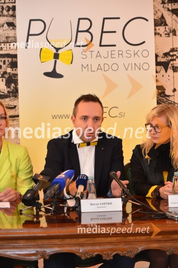  Borut  Cvetko, kreativni direktor Mediaspeed;  Janja  Viher, direktorica Zavoda za turizem Maribor-PohorjePubec - štajerska mlada vina, predstavitev projekta