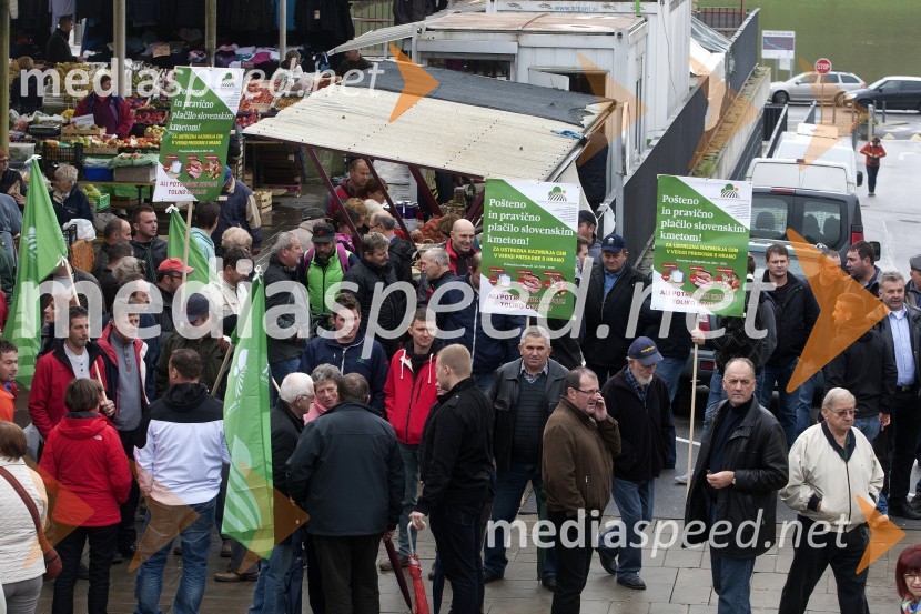 Protest kmetov na mariborski tržnici