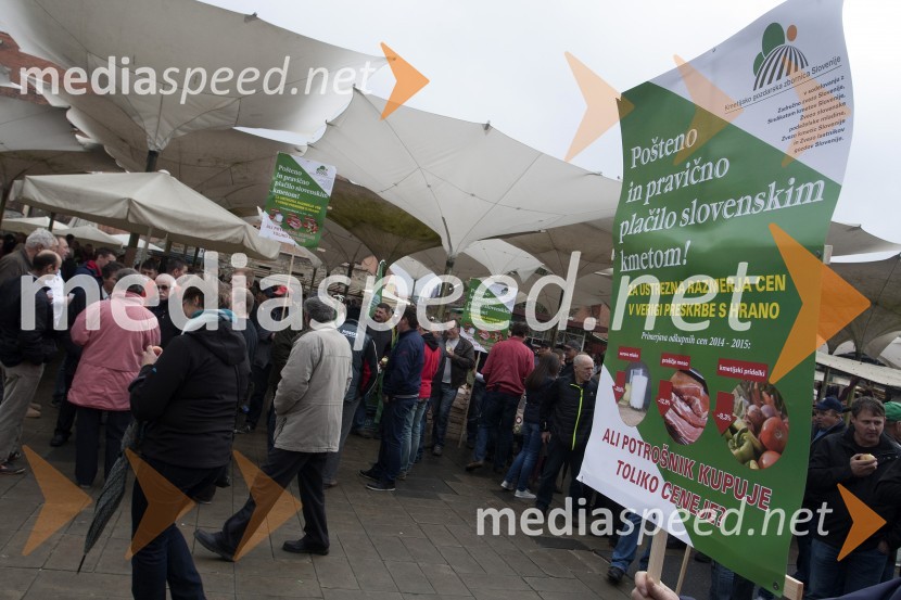 Protest kmetov na mariborski tržnici