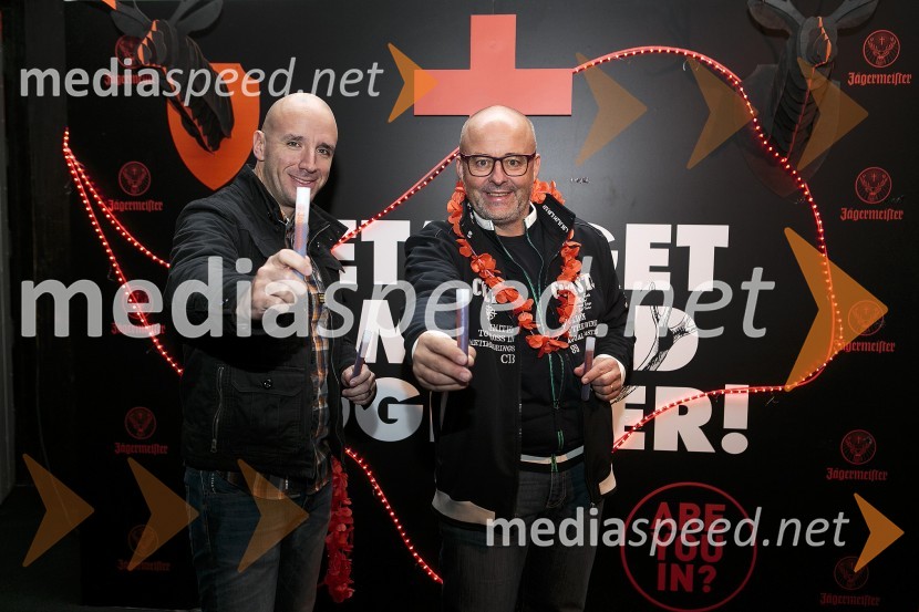  Matjaž Lovše - Pikec, radijski moderator;  Tomaž Čop-Birko, glasbeni urednik, Radio 1Znani Slovenci na zabavi z Jägermeistrom