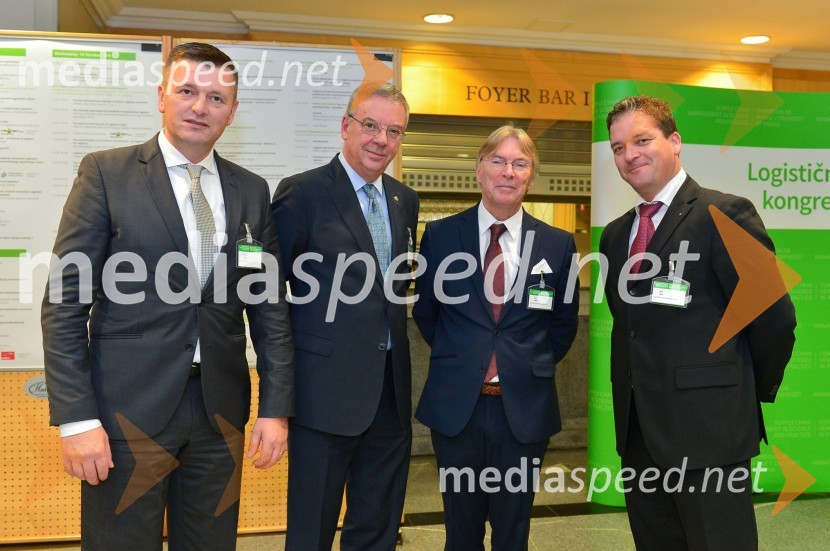  Dušan Kobal, Kobal Transport;  Francesco  Stanislao Parisi, Mednarodno združenje špediterjev, FIATA;  Jos Marinus, Evropsko logistično združenje, ELA;  Igor  Žula, predsednik Slovenskega logističnega združenja Oskrbovalne verige v znanosti in praksi 2015, logistični kongres, 1. dan