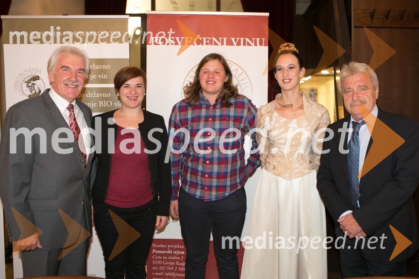  Boris Lisjak;  Monika  Maček, Radgonske gorice d.d.;  Lina Kopše,  Hiša vina Doppler;  Sandra Vučko, Vinska kraljica Slovenije 2015; dr. Mojmir Wondra, Biotehniška fakulteta, Univerza v LjubljaniViva il vino predstavlja 5 vinskih državnih prvakov
