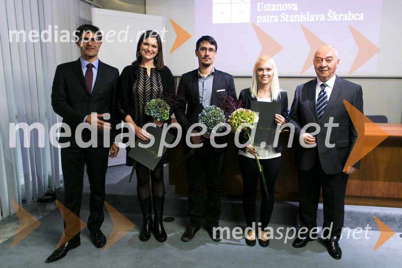  Matjaž Rakovec, predsednik, Ustanova patra Stanislava Škrabca;  Irena Kužnik, štipendistka Škrabčeve ustanove;  Janoš Ježovnik, štipendist Škrabčeve ustanove;  Urška Vranjek Ošlak, štipendistka Škrabčeve ustanove;  Doku Gapurovič Zavgajev, veleposlanik Ruske federacije v SlovenijiPodelitev nagrad in štipendij Škrabčeve ustanove 2015