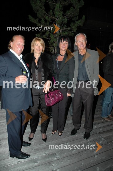 Tomislav Loboda, zlatar, Nevenka Črešnar Pergar, lastnica in direktorica podjetja NP Consulting, Zlatka Loboda in Janez Pergar, predsednik upravnega odbora podjetja Kompas d.d.Obletnica studia Sunny in praznovanje rojstnega dne Sonje Škrabec