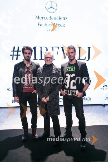  Aljoša  Krt, maneken;  Franc Planinšek, lepotni kirurg; dr. med. Igor Višnjar, maneken in zdravnikMercedes-Benz Fashion Week, 4.dan