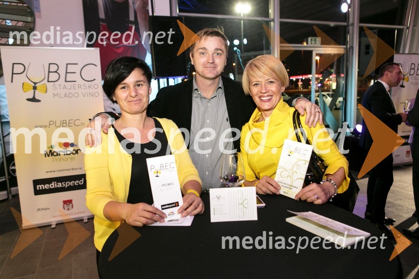  Nataša  Mršek, ZRS Bistra, Ptuj ;  Smiljan  Benkovič, SŠGT Maribor; dr. Aleksandra Pivec, direktorica, ZRS Bistra, Ptuj1. Salon štajerskih mladih vin, PUBEC 2015