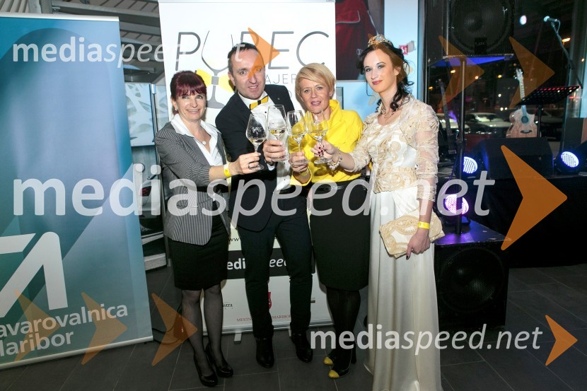  Tadeja  Vodovnik Plevnik, Kmetijsko gozdarski zavod Maribor;  Borut  Cvetko, kreativni direktor Mediaspeed; dr. Aleksandra Pivec, direktorica, ZRS Bistra, Ptuj;  Sandra Vučko, Vinska kraljica Slovenije 20151. Salon štajerskih mladih vin, PUBEC 2015